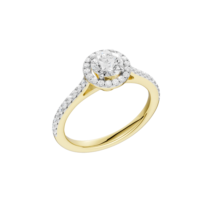 14K Gold Round Single Halo [1.00ct] Lab-Grown Diamond [H I - VS] Engagement Ring