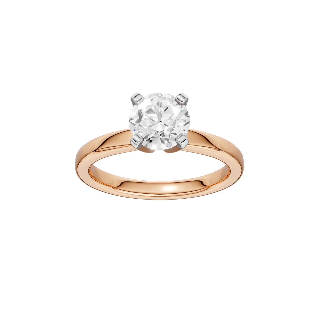 14K Gold Round Solitaire [0.50ct] Lab-Grown Diamond [H I - VS] Engagement Ring