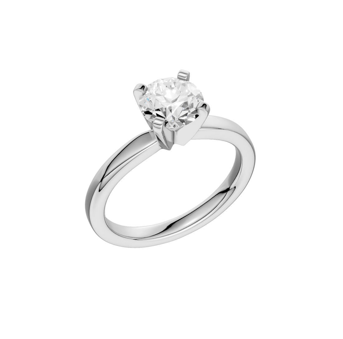 14K Gold Round Solitaire [0.50ct] Lab-Grown Diamond [H I - VS] Engagement Ring