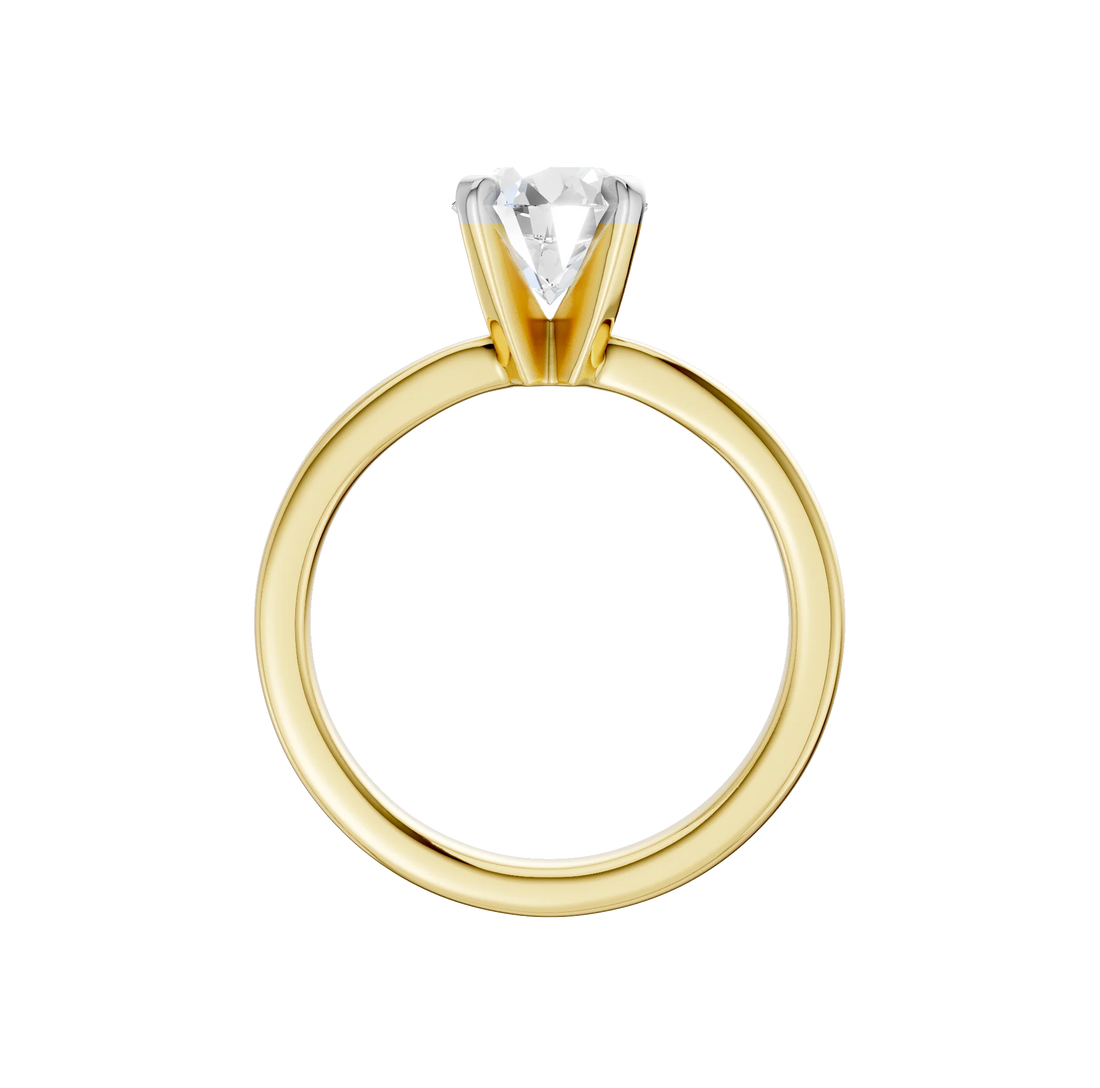 14K Gold Round Solitaire [0.50ct] Lab-Grown Diamond [H I - VS] Engagement Ring