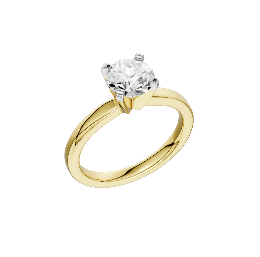 14K Gold Round Solitaire [0.50ct] Lab-Grown Diamond [H I - VS] Engagement Ring