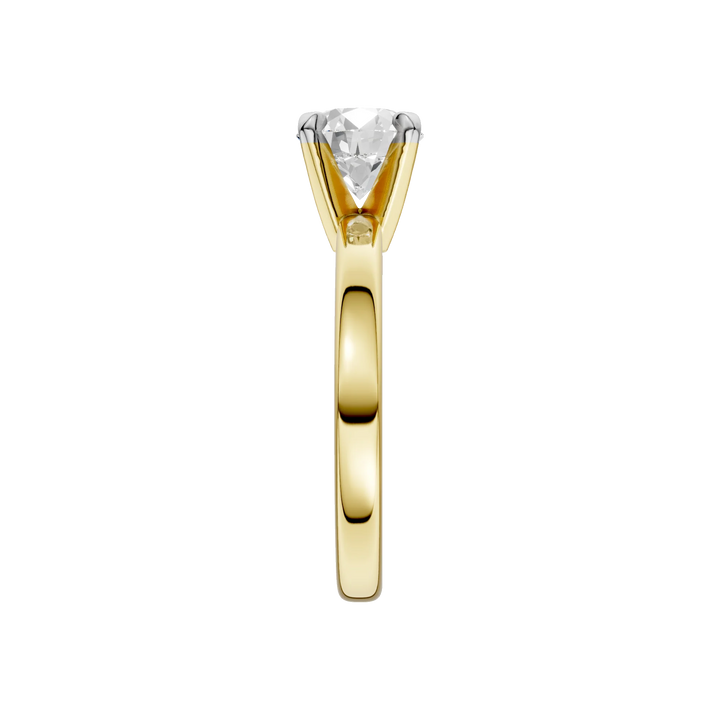 14K Gold Round Solitaire [0.50ct] Lab-Grown Diamond [H I - VS] Engagement Ring