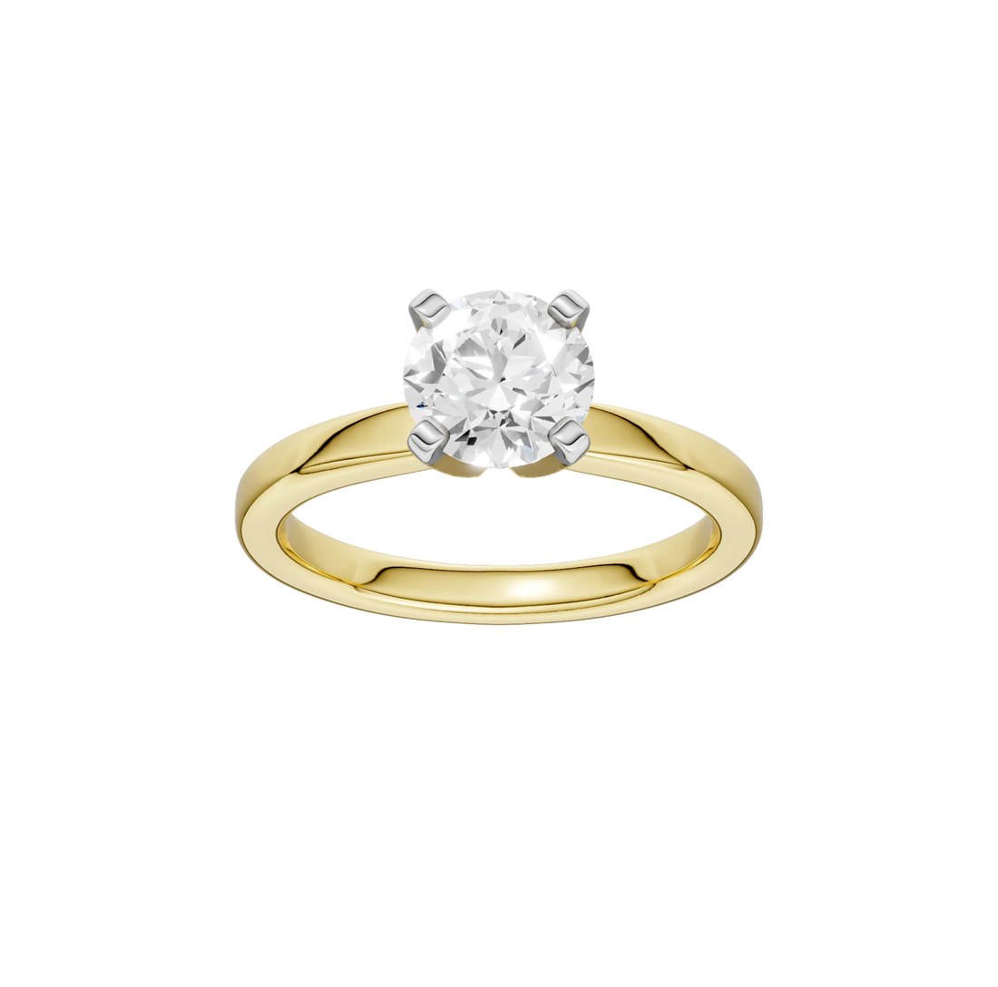 14K Gold Round Solitaire [0.50ct] Lab-Grown Diamond [H I - VS] Engagement Ring