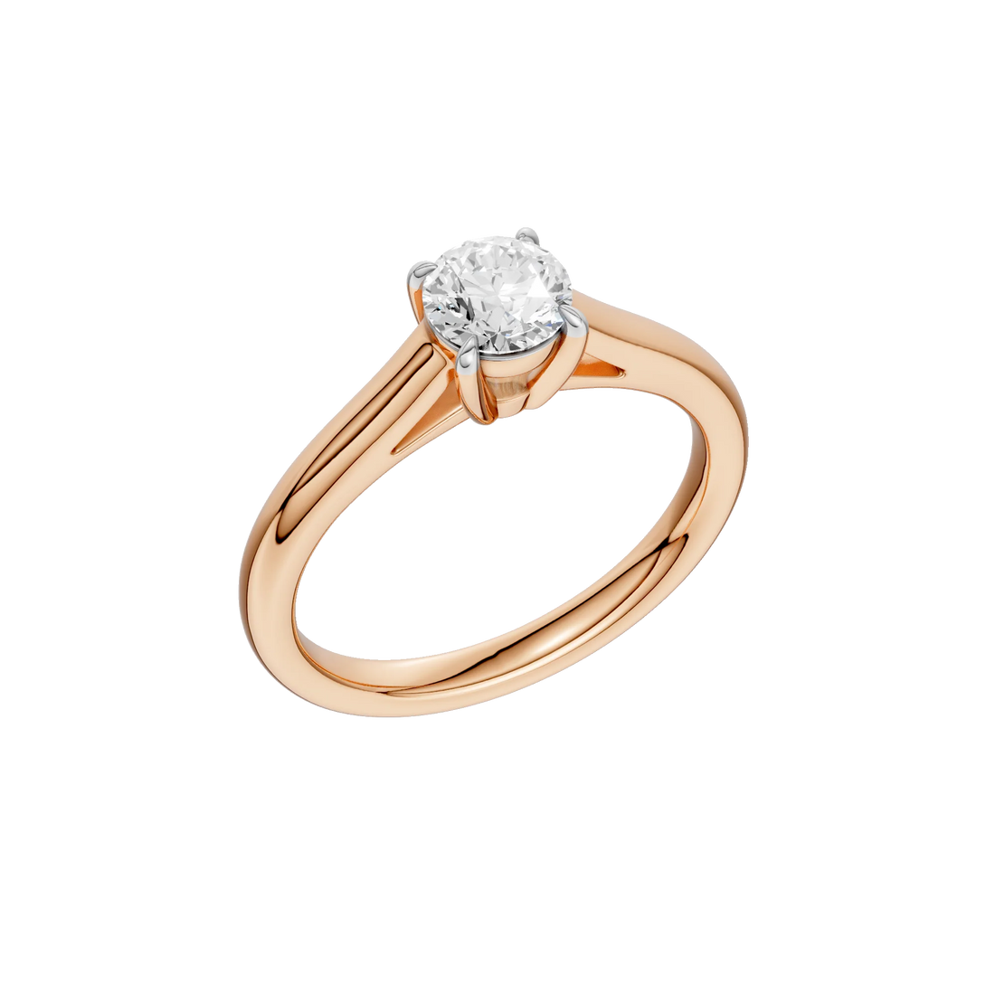 14K Gold Round Solitaire [0.75ct] Lab-Grown Diamond [H I - VS] Engagement Ring