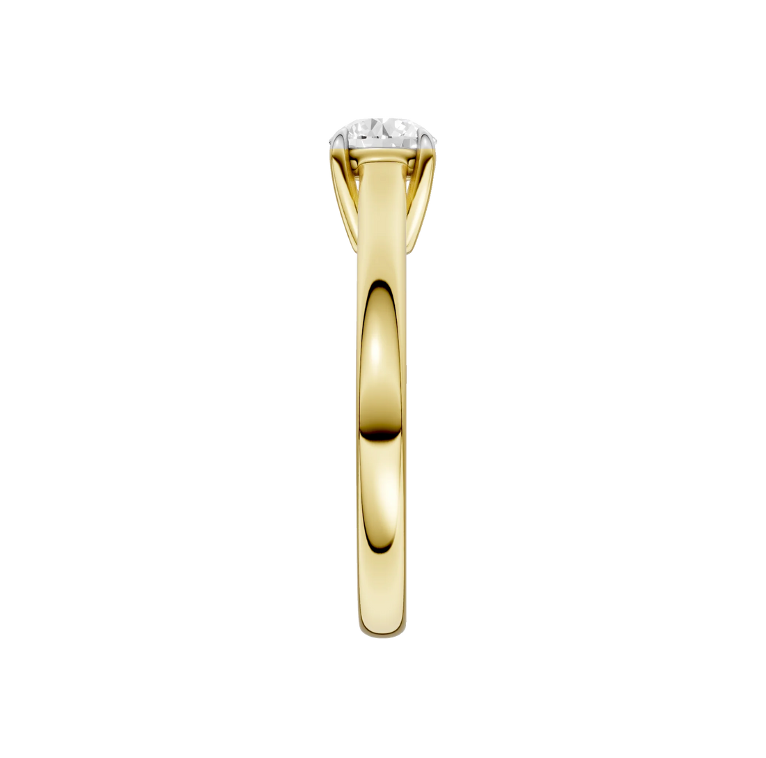 14K Gold Round Solitaire [0.75ct] Lab-Grown Diamond [H I - VS] Engagement Ring