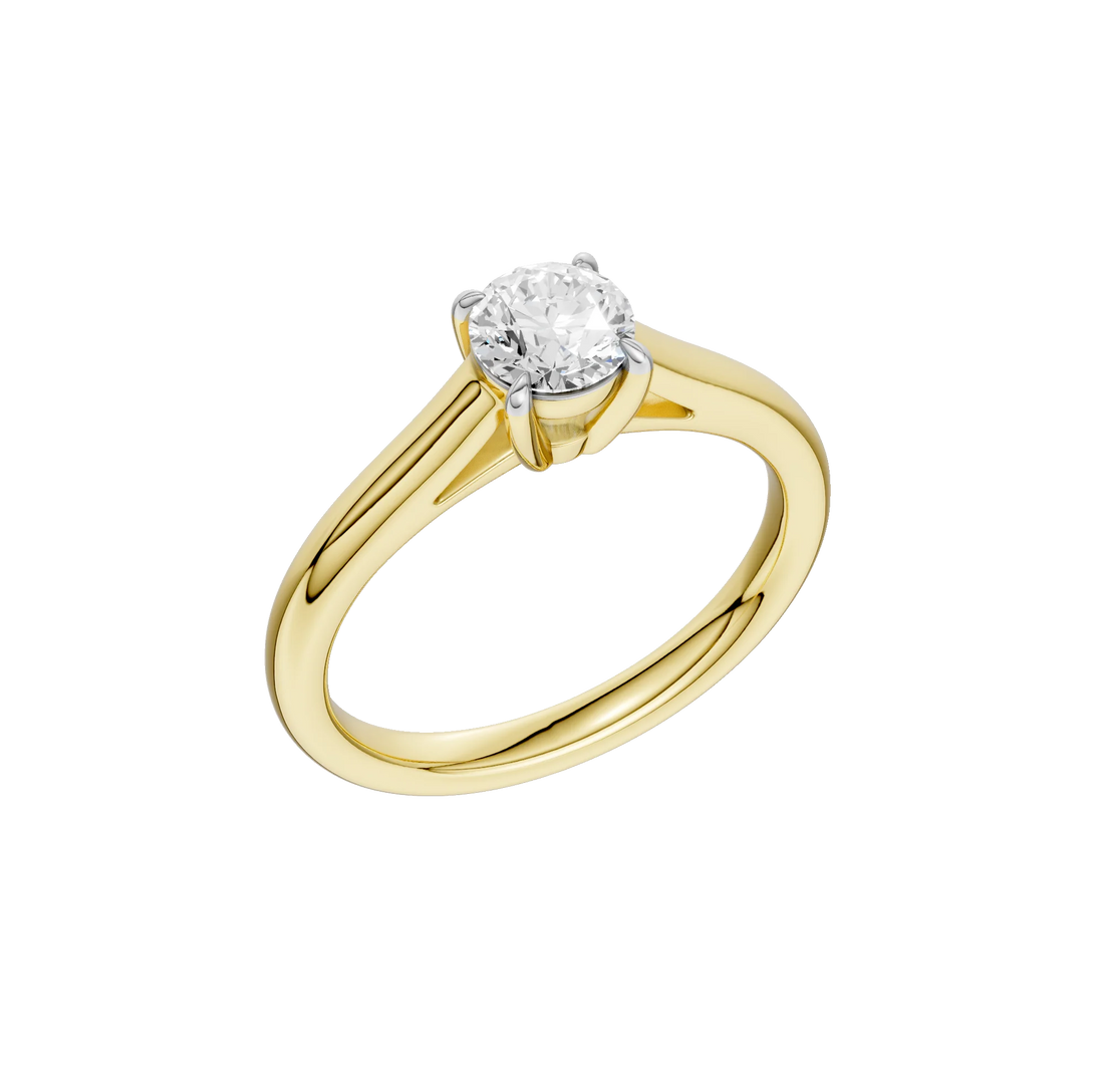 14K Gold Round Solitaire [0.75ct] Lab-Grown Diamond [H I - VS] Engagement Ring