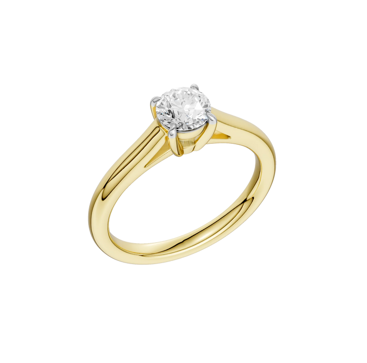 14K Gold Round Solitaire [0.75ct] Lab-Grown Diamond [H I - VS] Engagement Ring