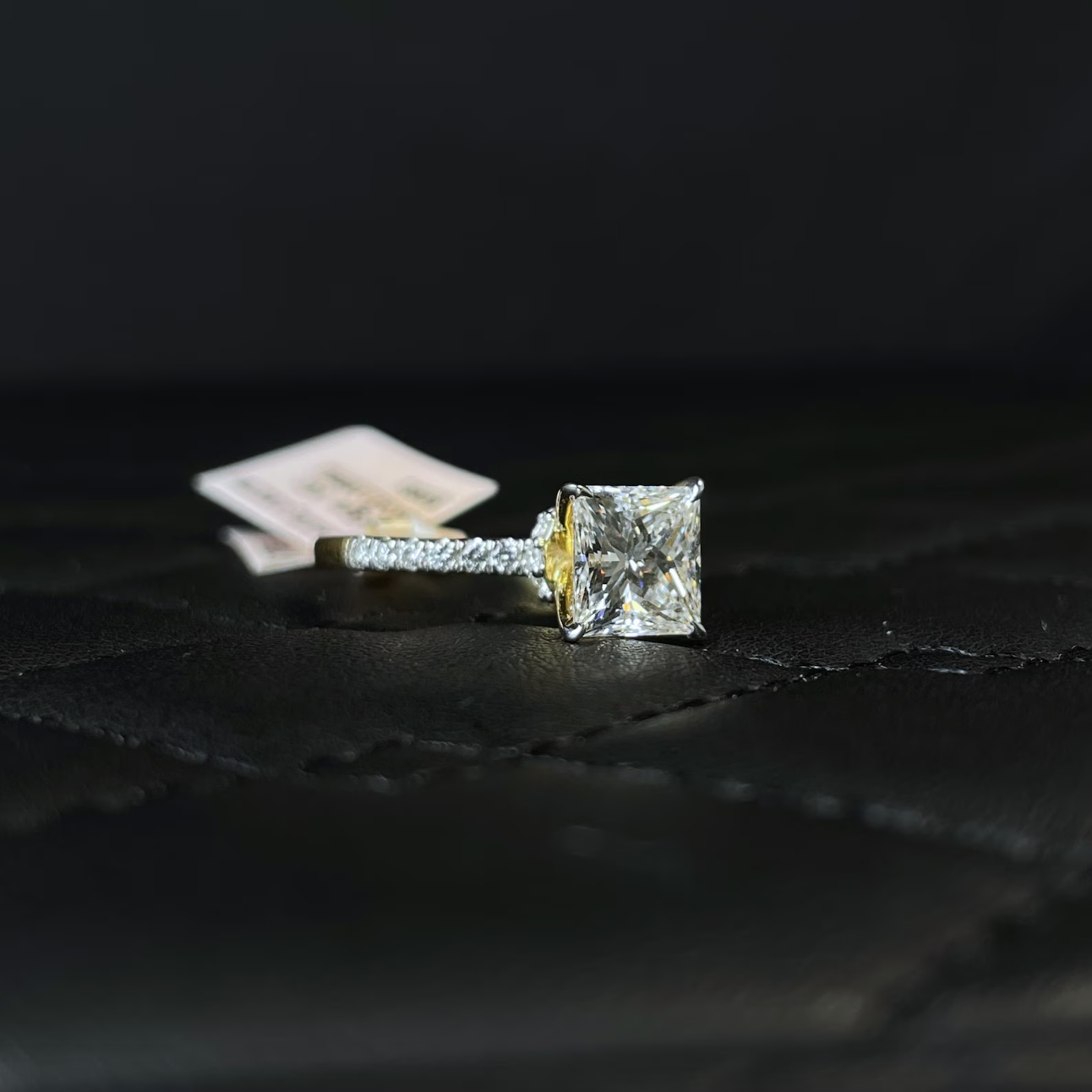 14K Gold 2.30CTW Princess Cut Diamond Engagement Ring