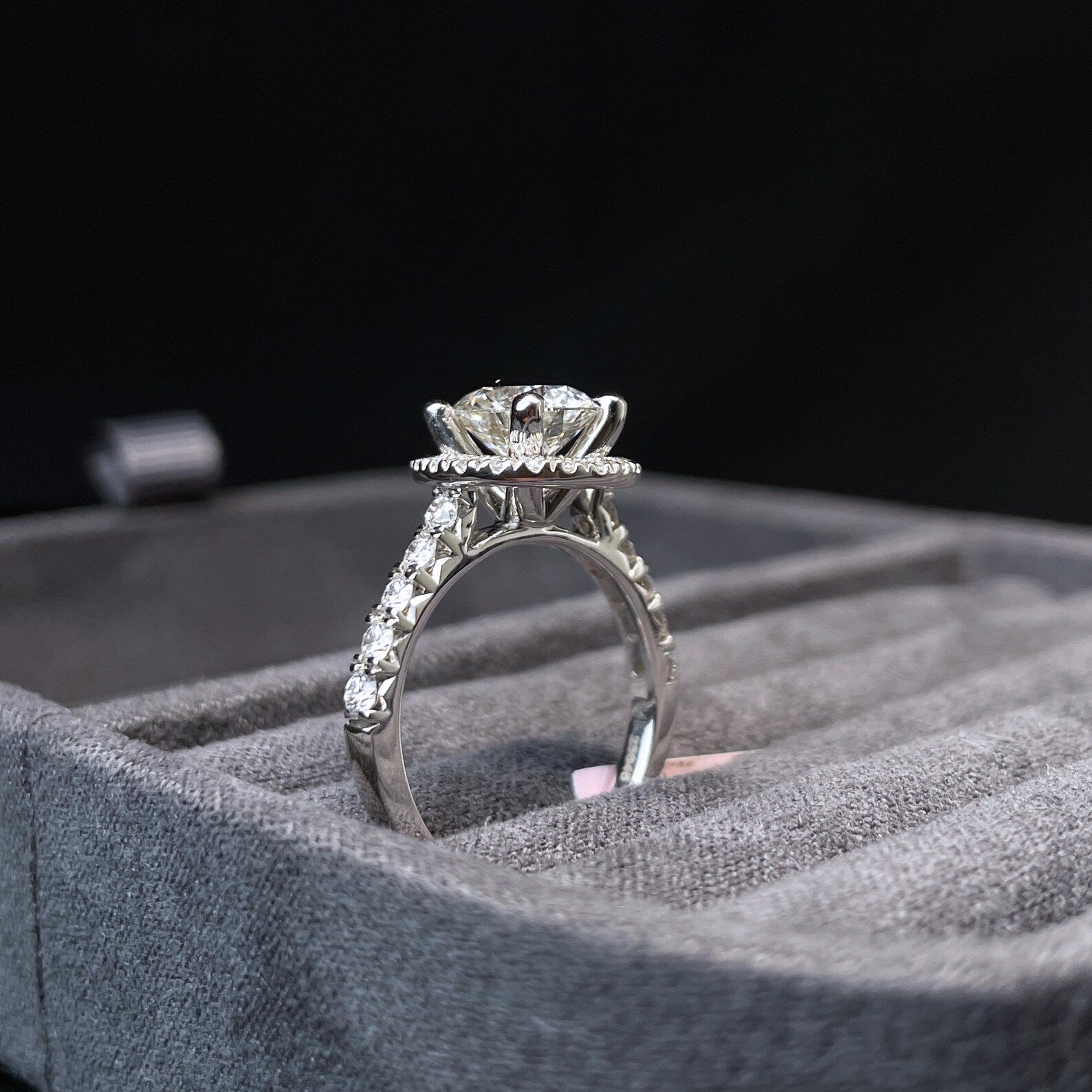 14K Gold 2.69CTW Round Cut Halo Diamond Engagement Ring