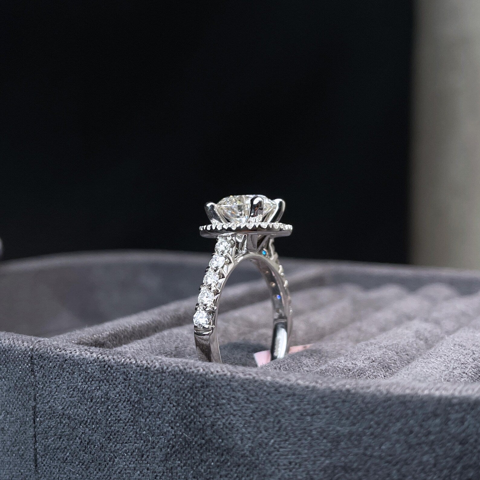 14K Gold 2.69CTW Round Cut Halo Diamond Engagement Ring