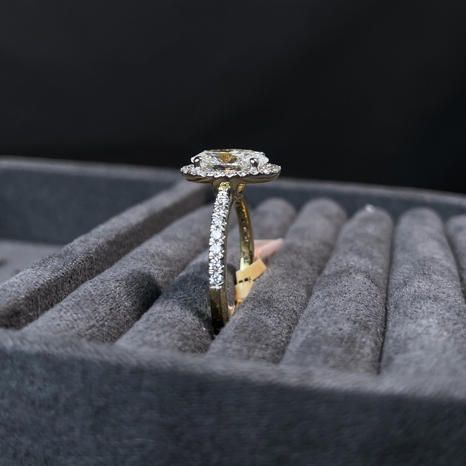 14K Gold 2.40CTW Oval Cut Halo Diamond Engagement Ring