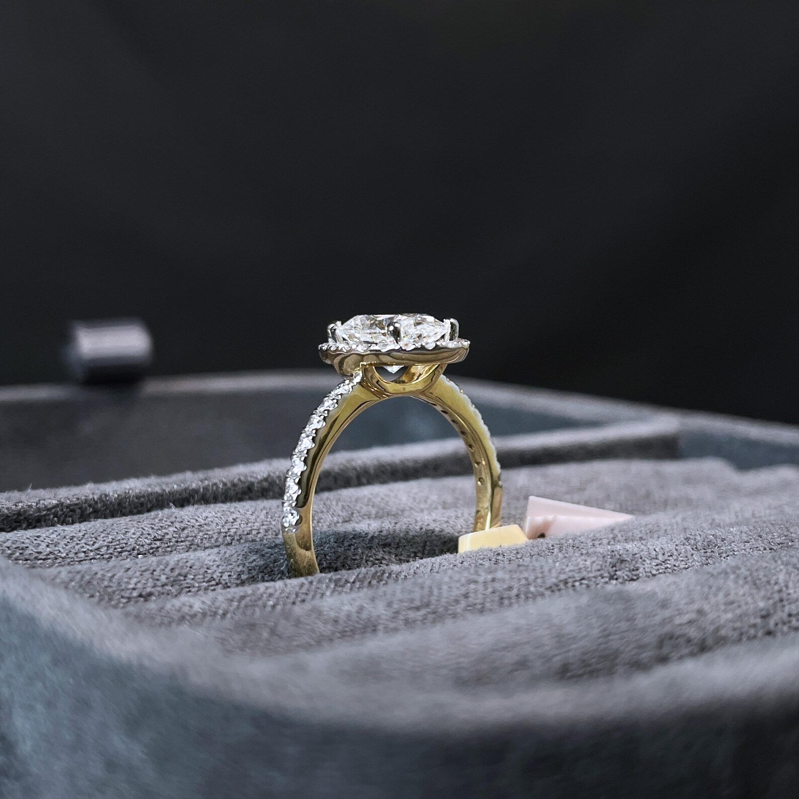 14K Gold 2.40CTW Oval Cut Halo Diamond Engagement Ring