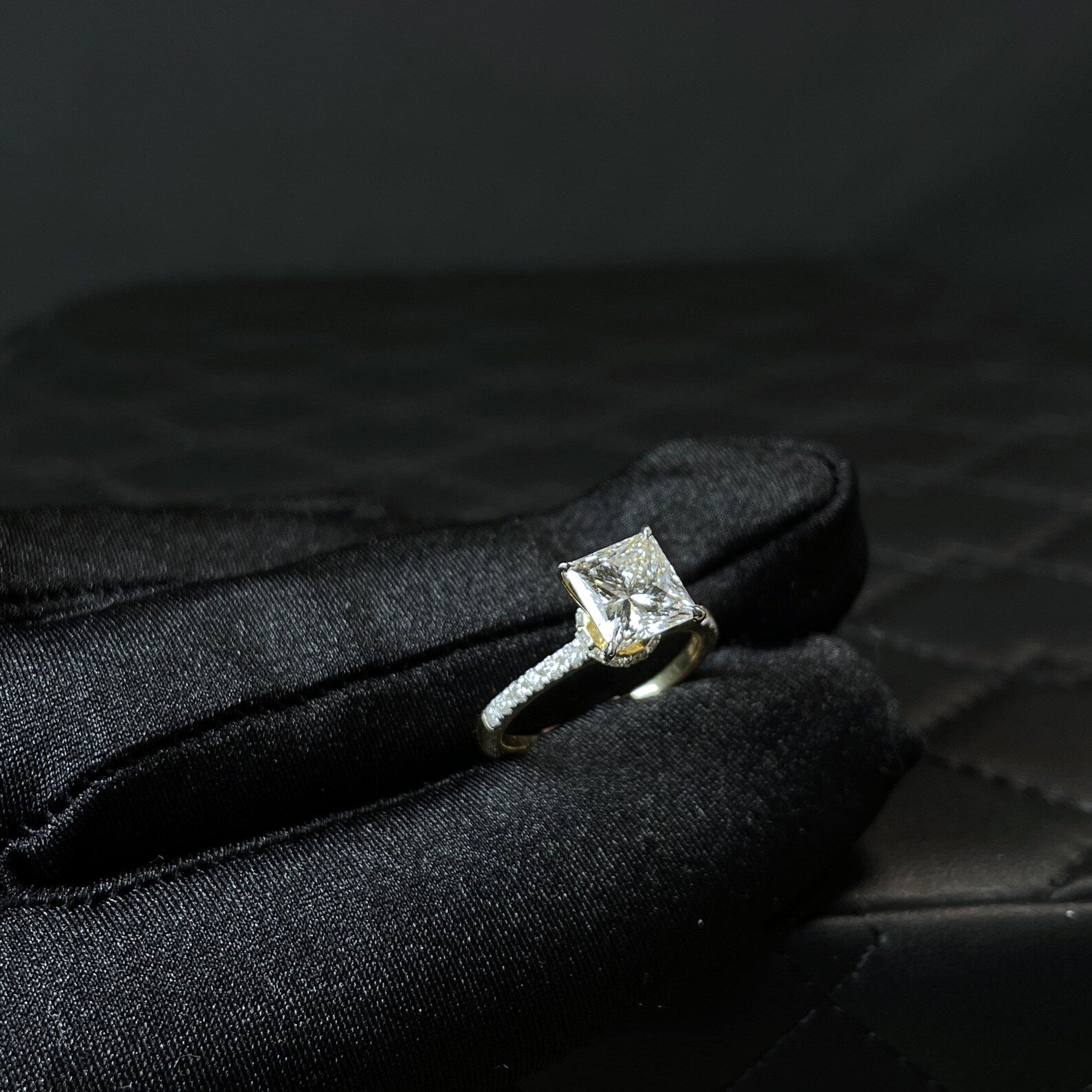 14K Gold 2.30CTW Princess Cut Diamond Engagement Ring