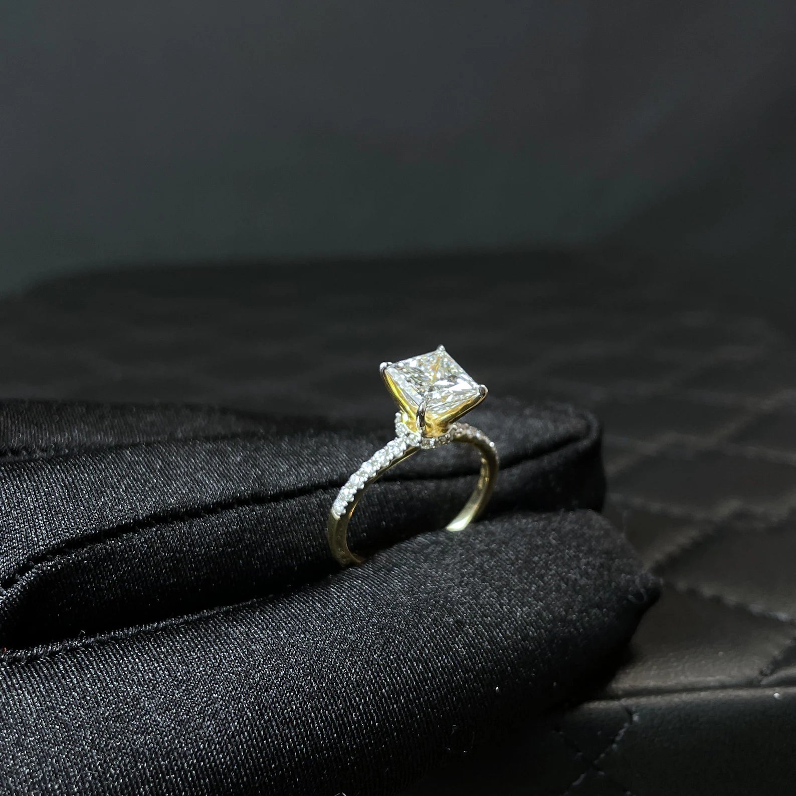 14K Gold 2.30CTW Princess Cut Diamond Engagement Ring