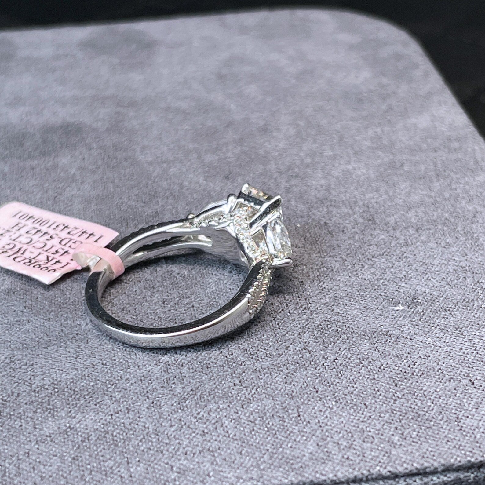 14K Gold 3.45CTW Emerald Cut Diamond Engagement Ring