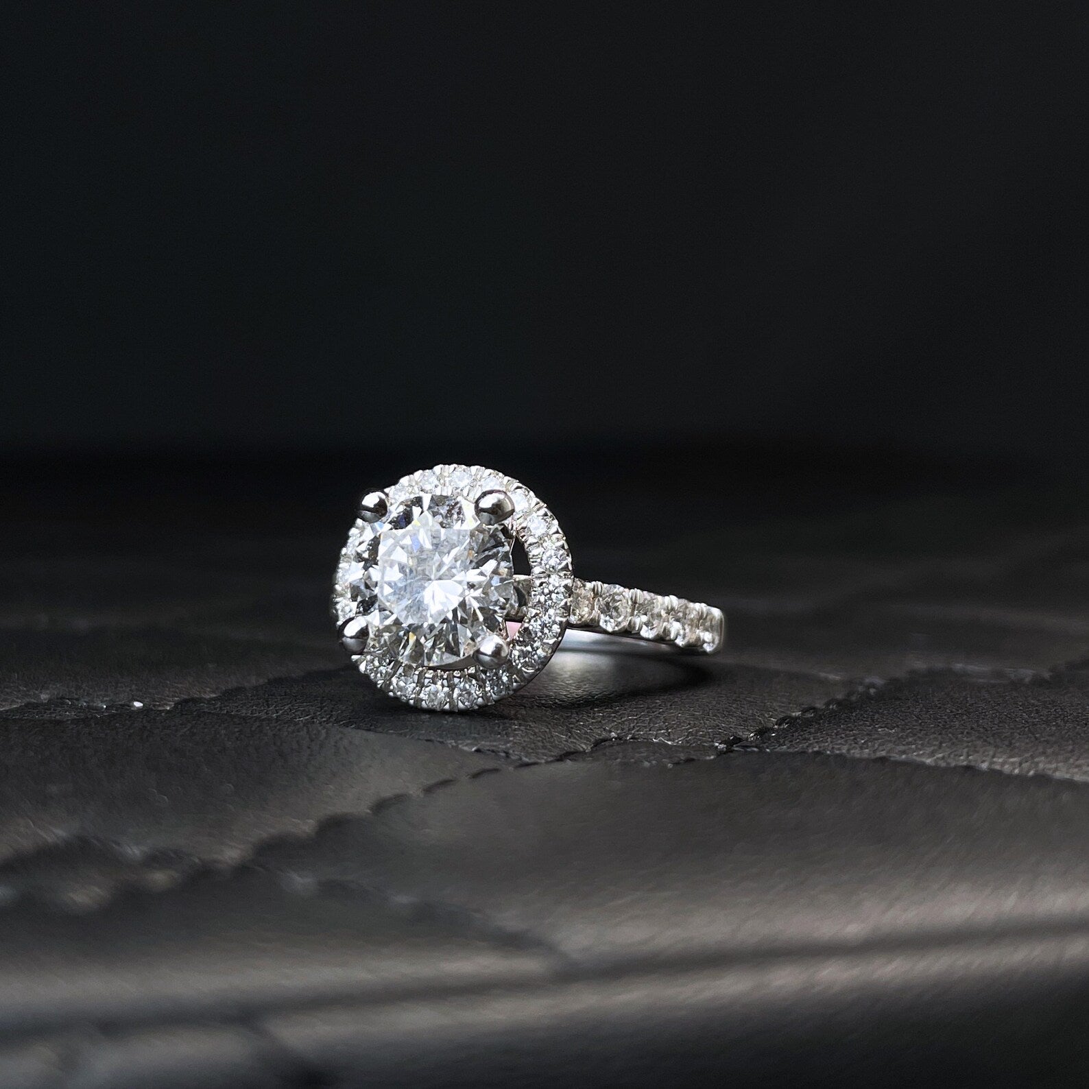 14K Gold 2.69CTW Round Cut Halo Diamond Engagement Ring