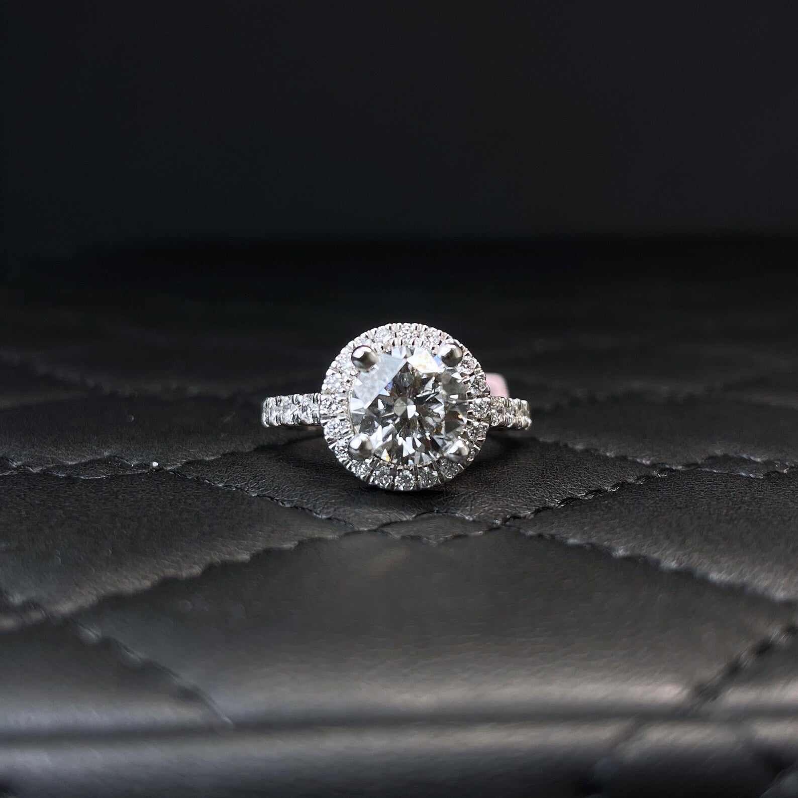 14K Gold 2.69CTW Round Cut Halo Diamond Engagement Ring