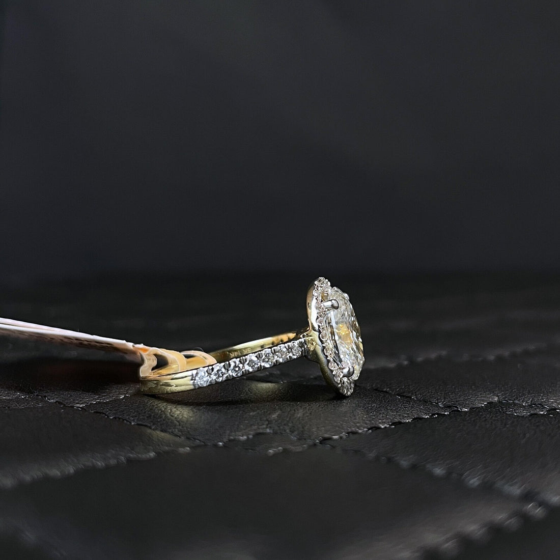 14K Gold 2.40CTW Oval Cut Halo Diamond Engagement Ring