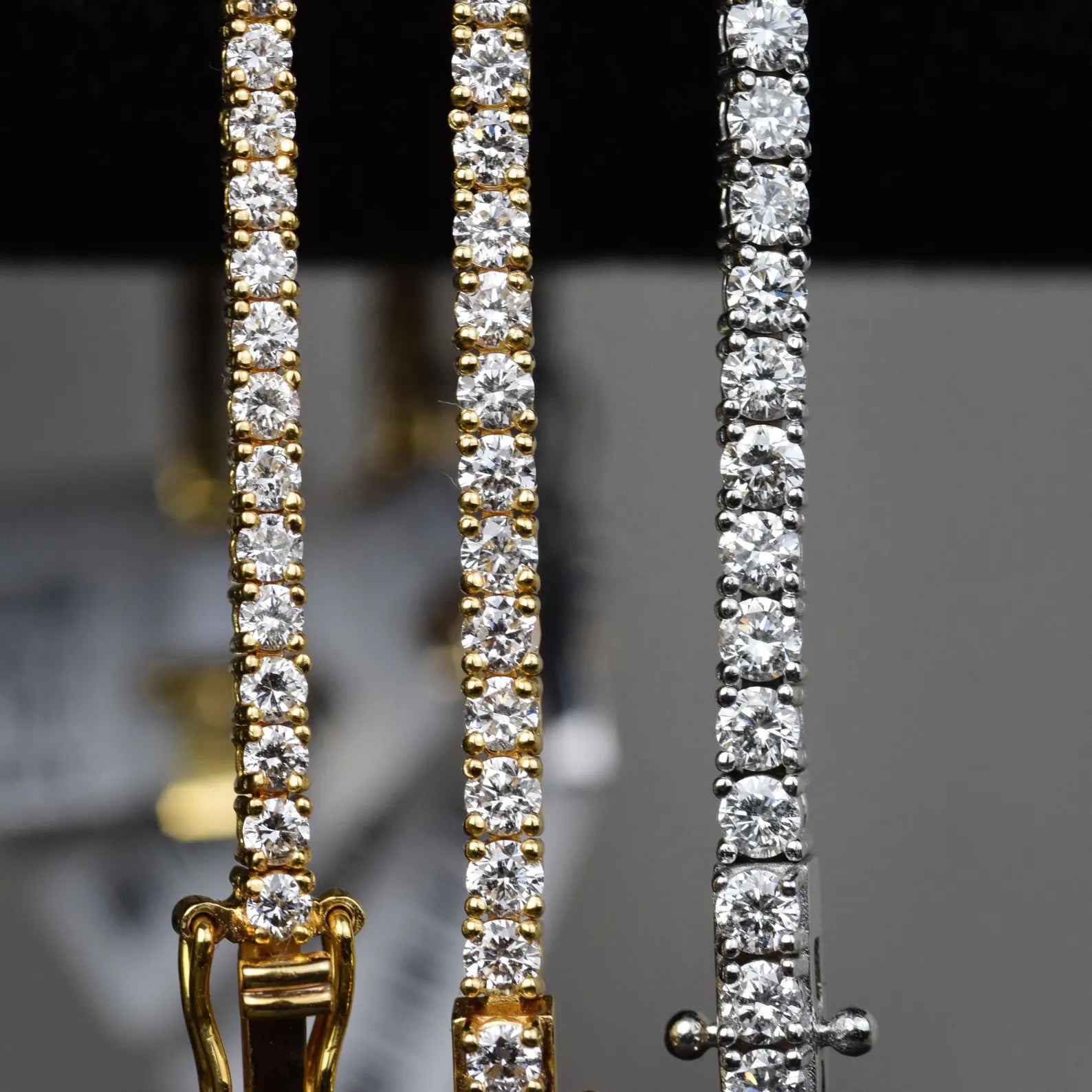 14K Gold Round Cut 3ct - 4ct - 5ct Lab Grown Diamond Tennis Bracelet