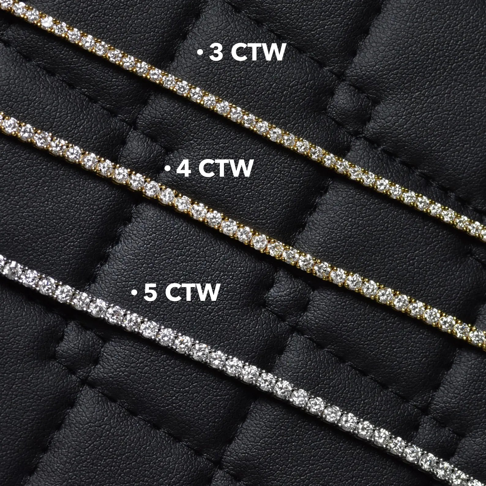 14K Gold Round Cut 3ct - 4ct - 5ct Lab Grown Diamond Tennis Bracelet