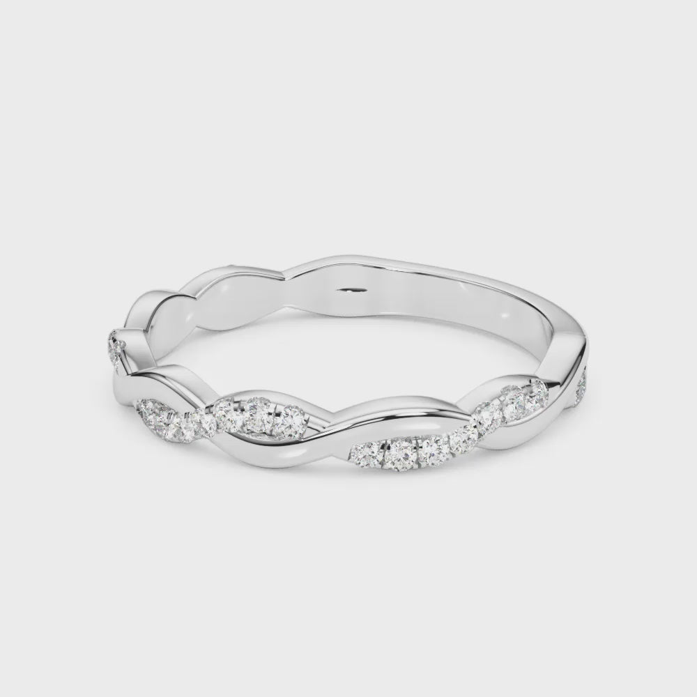 14K Twisted Straight Braided Wedding Ring