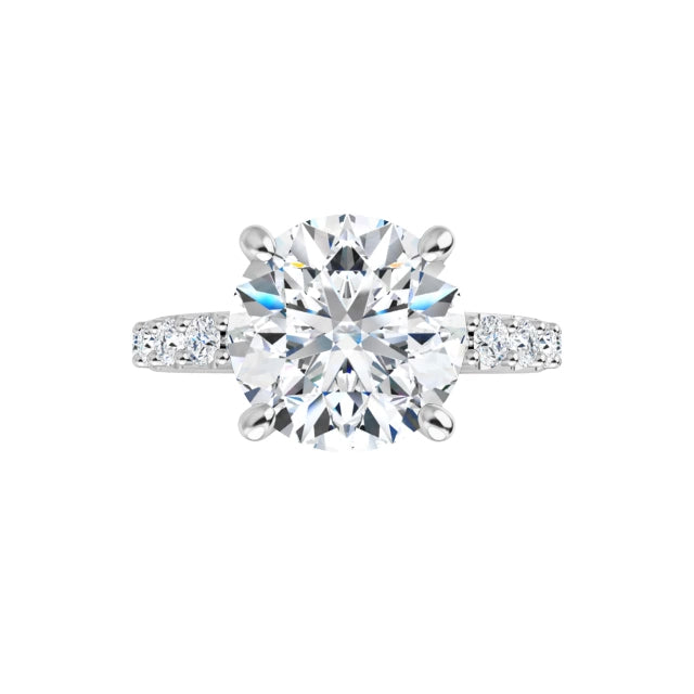 14K Gold Round Lab-Grown Diamond 2.57 CTW VS1/E Engagement Ring