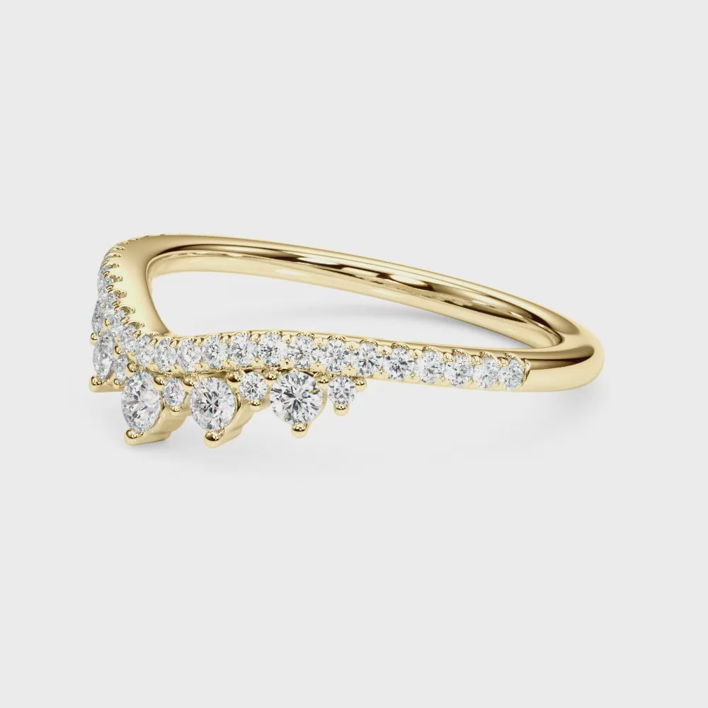 14K Chevron Wedding Ring