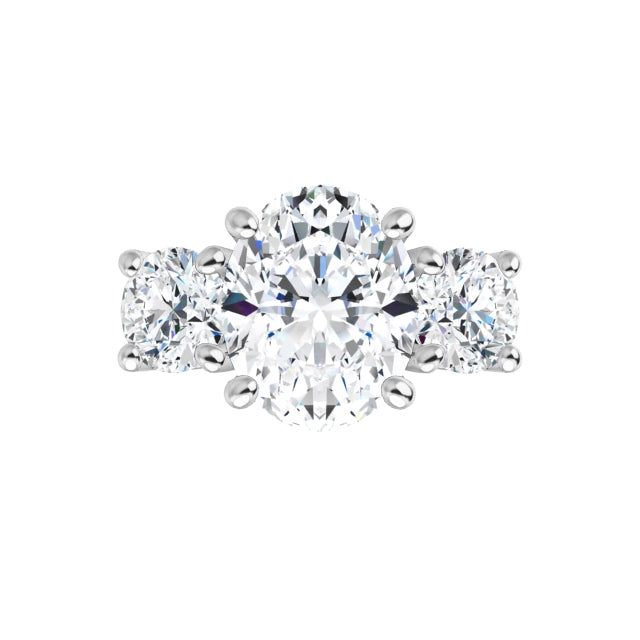 14K Gold Oval Lab-Grown Diamond 1.55 CTW VVS2/D Engagement Ring