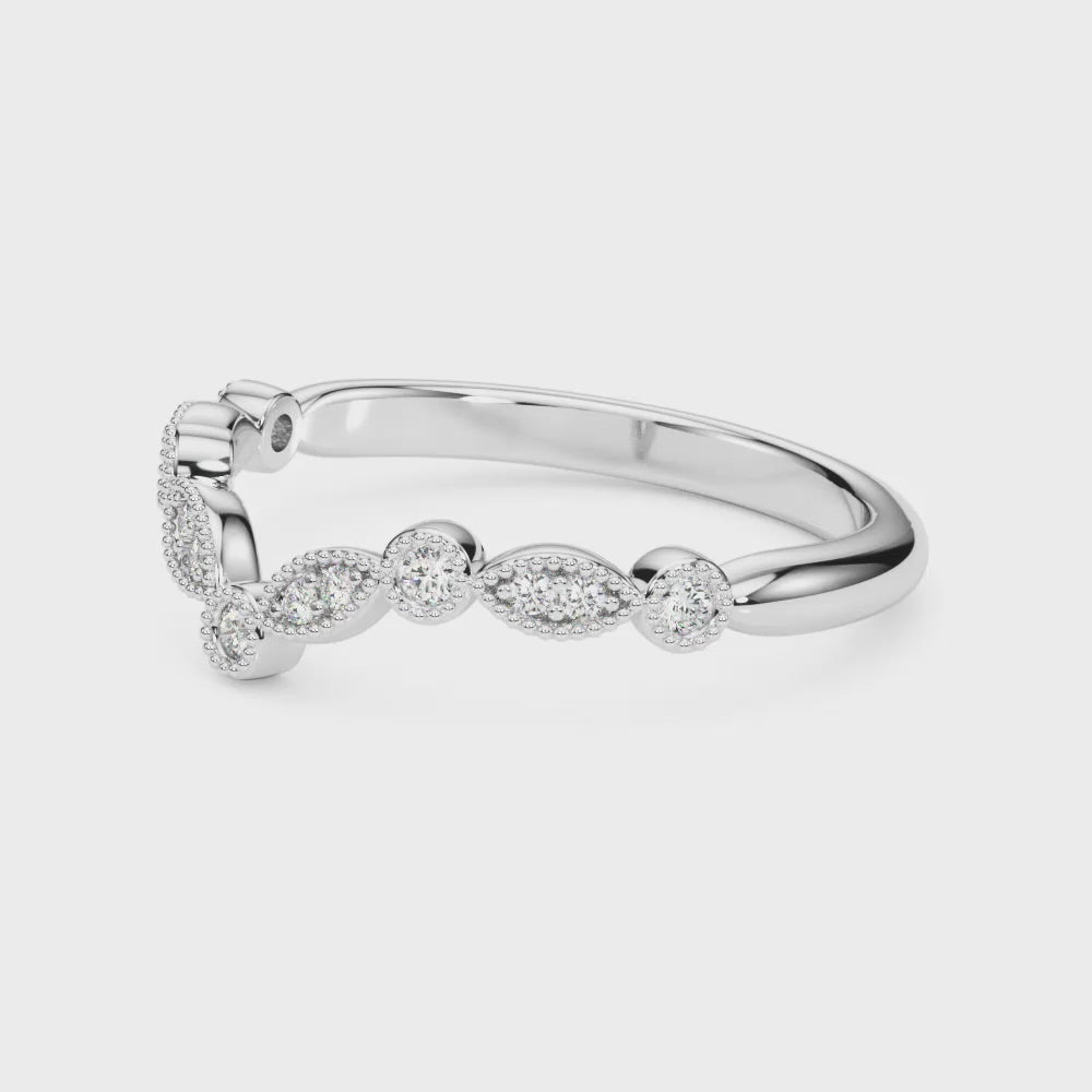 14K Chevron Wedding Ring