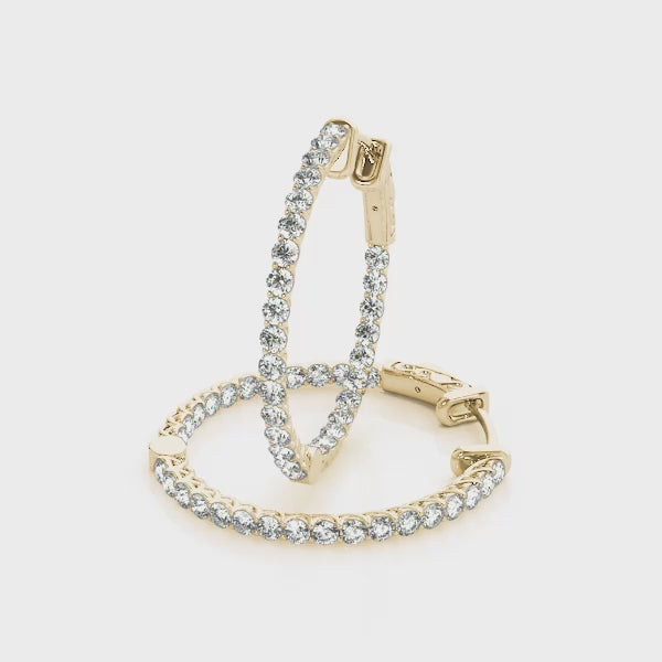Lucida Round Diamond Hoop Earrings