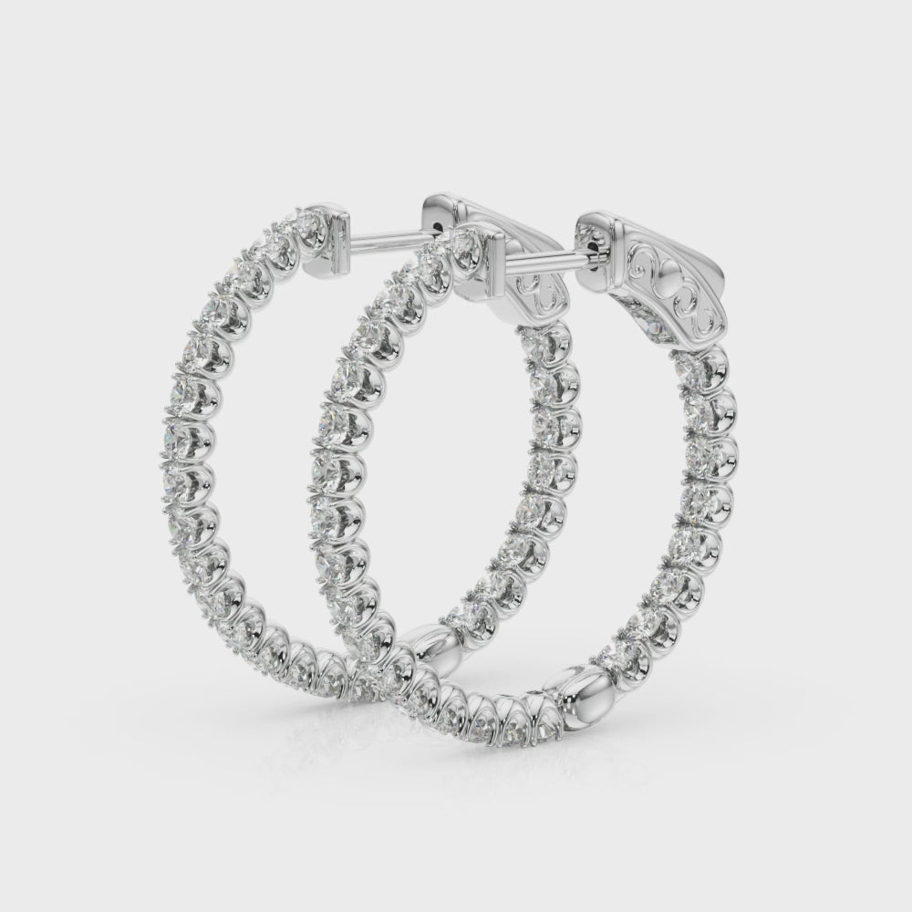 Round - Prong Round Hoop Earring in 14K Gold (0.63 ct. tw)