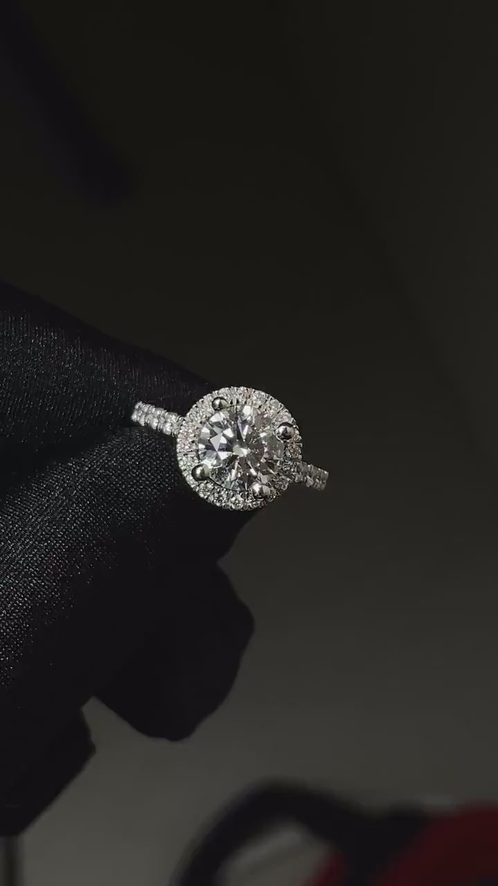 14K Gold 2.69CTW Round Cut Halo Diamond Engagement Ring