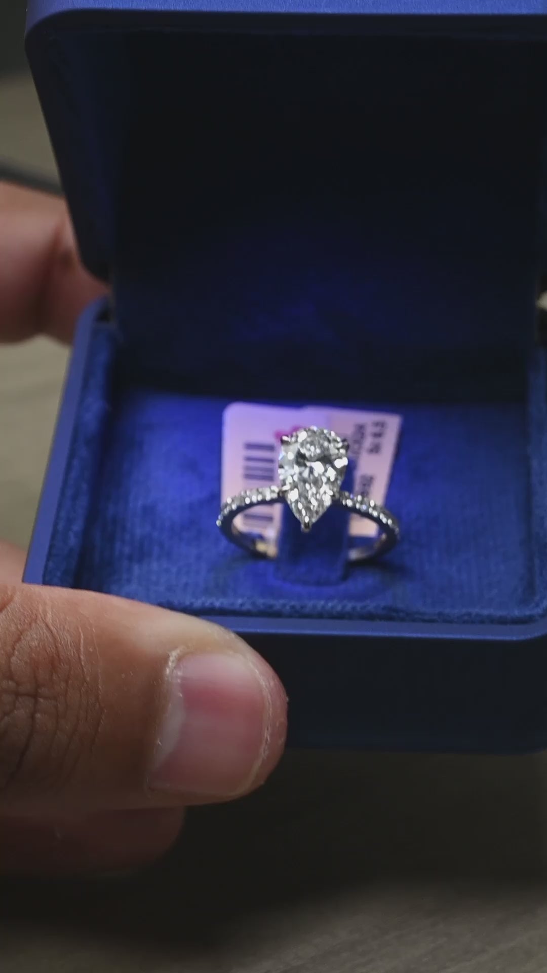 14K Gold 2.30 CT Lab Grown Pear Cut Lab Diamond Engagement Ring