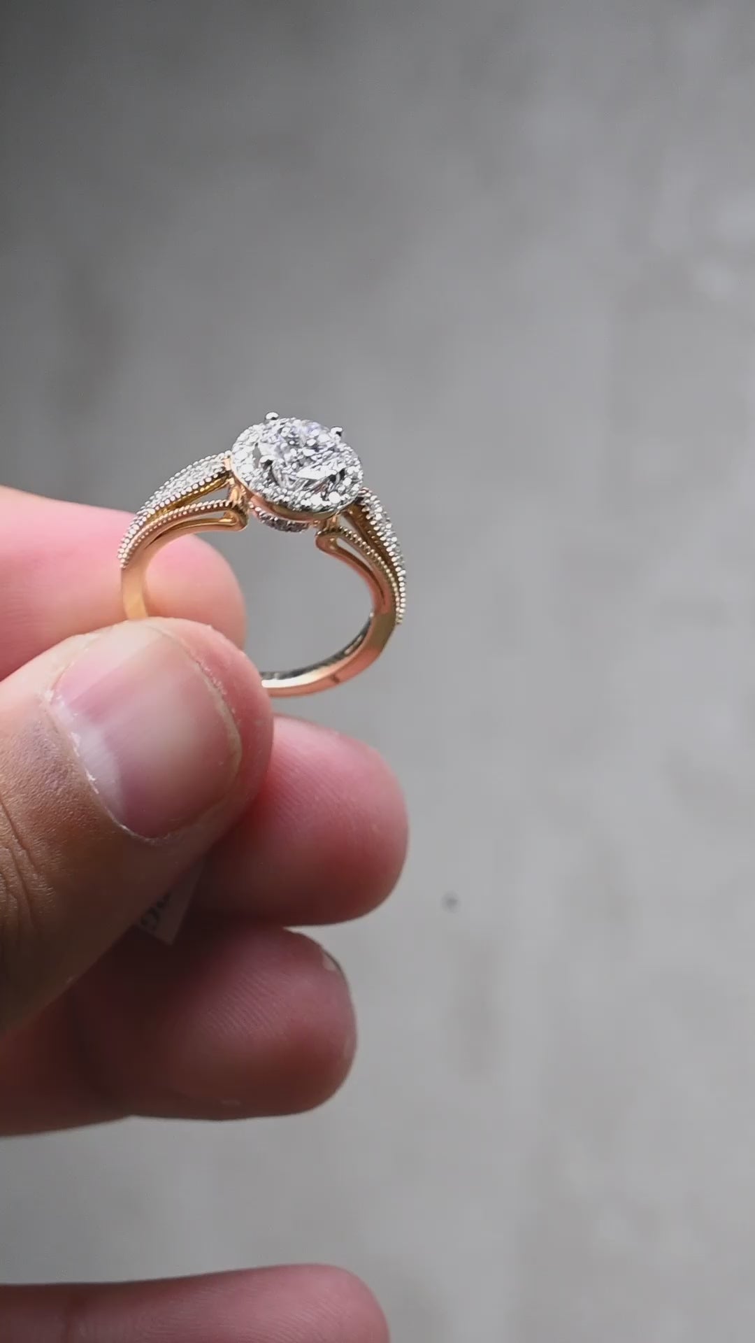 14K Gold 1.32 CT Lab Grown Round Classic Vintage Lab Diamond Engagement Ring