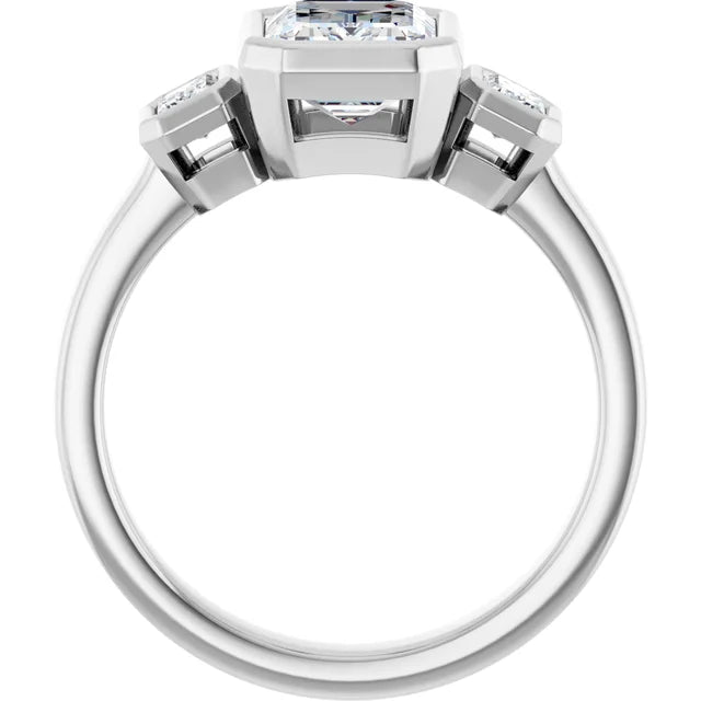 14K Gold Emerald Cut Bezel Set [2.07ctw] Lab-Grown Diamond [E - VS1] Engagement Ring